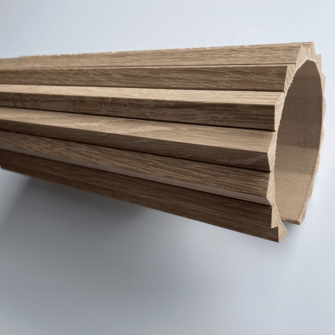 Revestimiento de listones y palillería de madera
